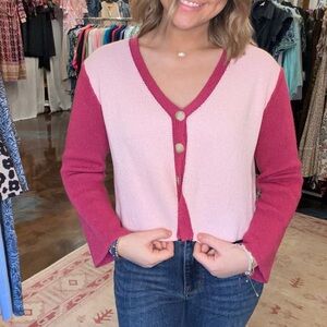 MIND TRAVELER- cotton cardigan rose pink NWT